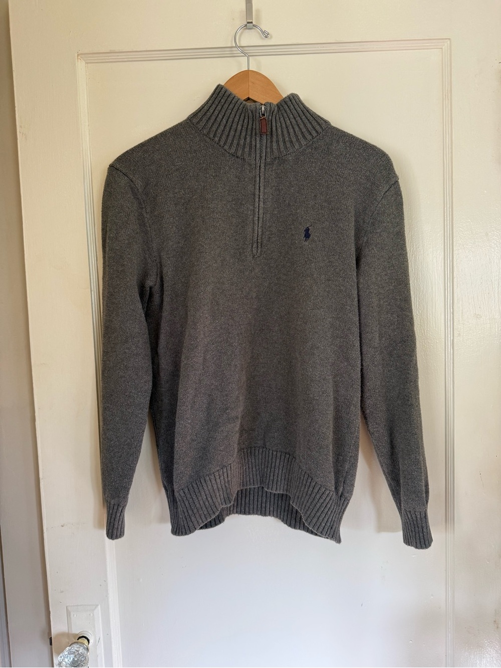 Polo by Ralph Lauren Men's Gray Quarter-Zip Sweater